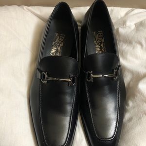 Salvatore Ferragamo Men's Gancini-Bit Leather Moccasins